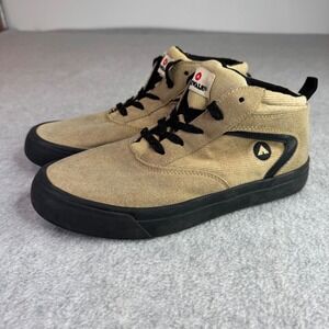 Airwalk Mid Top Skate Shoes Kids Size 5 Tan Corduroy Lace Up Ventura Sneakers